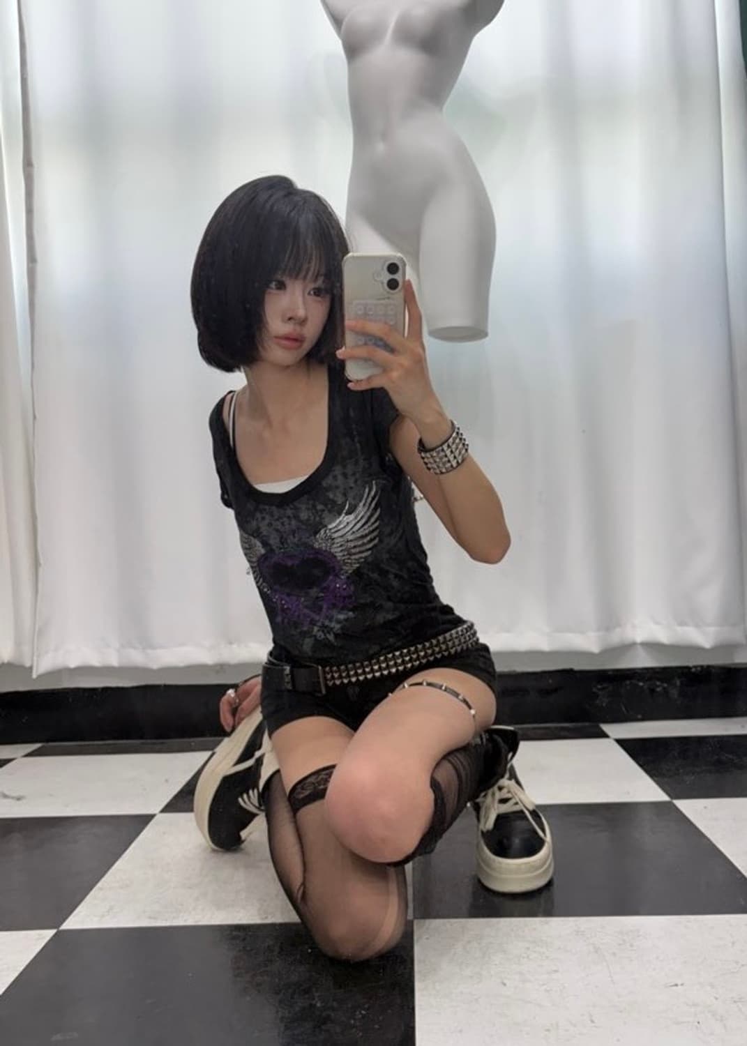 🎸씨스루 블랙 레이스 티셔츠🎸 상품이미지2