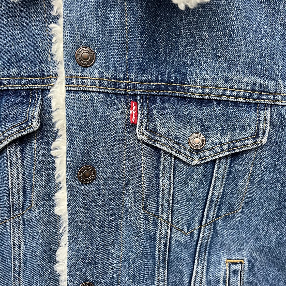 리바이스 청자켓 데님 쉐르파 트러커 여M 상품이미지4