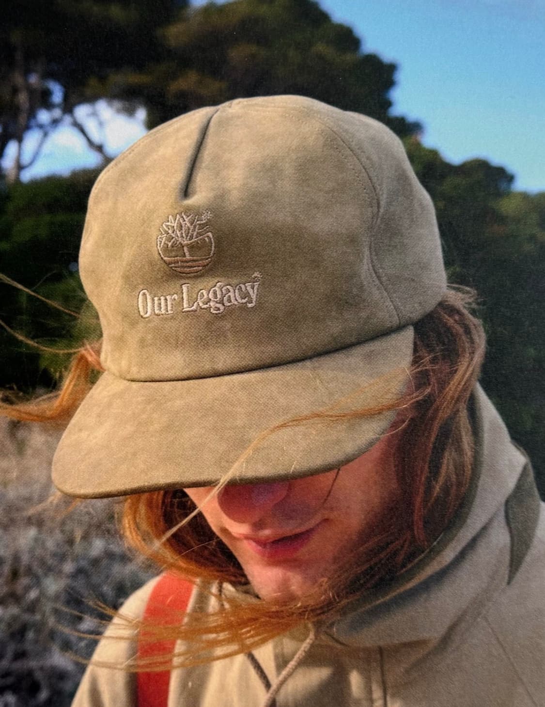 아워레가시 x 팀버랜드 고트스킨 양가죽 볼캡 모자 올리브 카키 상품이미지1