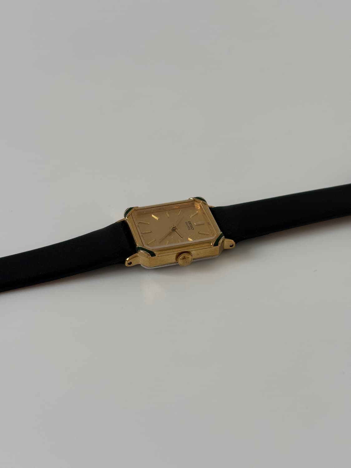 1980s Green Edge Square Ladies Quartz 상품이미지5