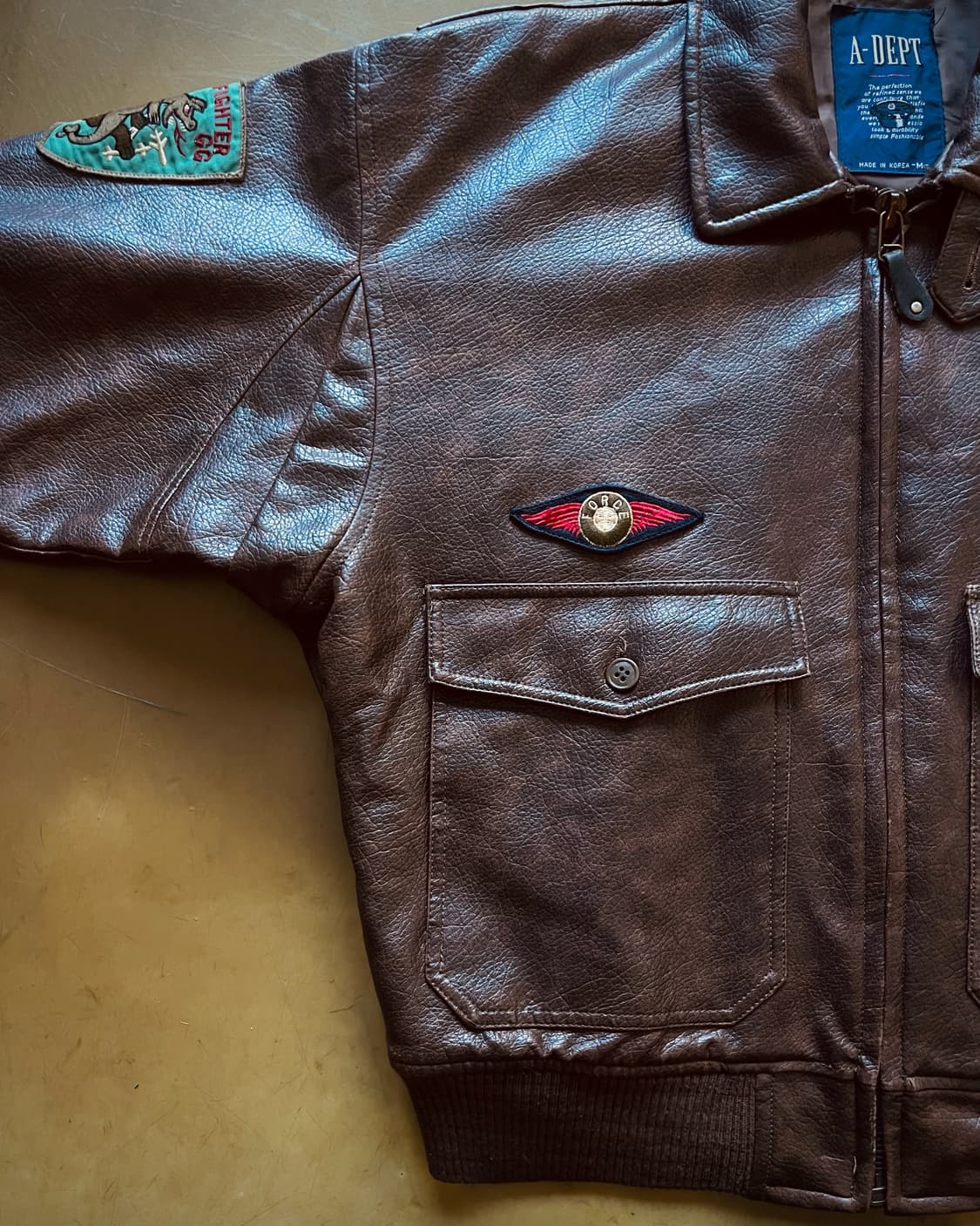 1980-90s A-DEPT Leather A-2 Bomber JK 상품이미지6