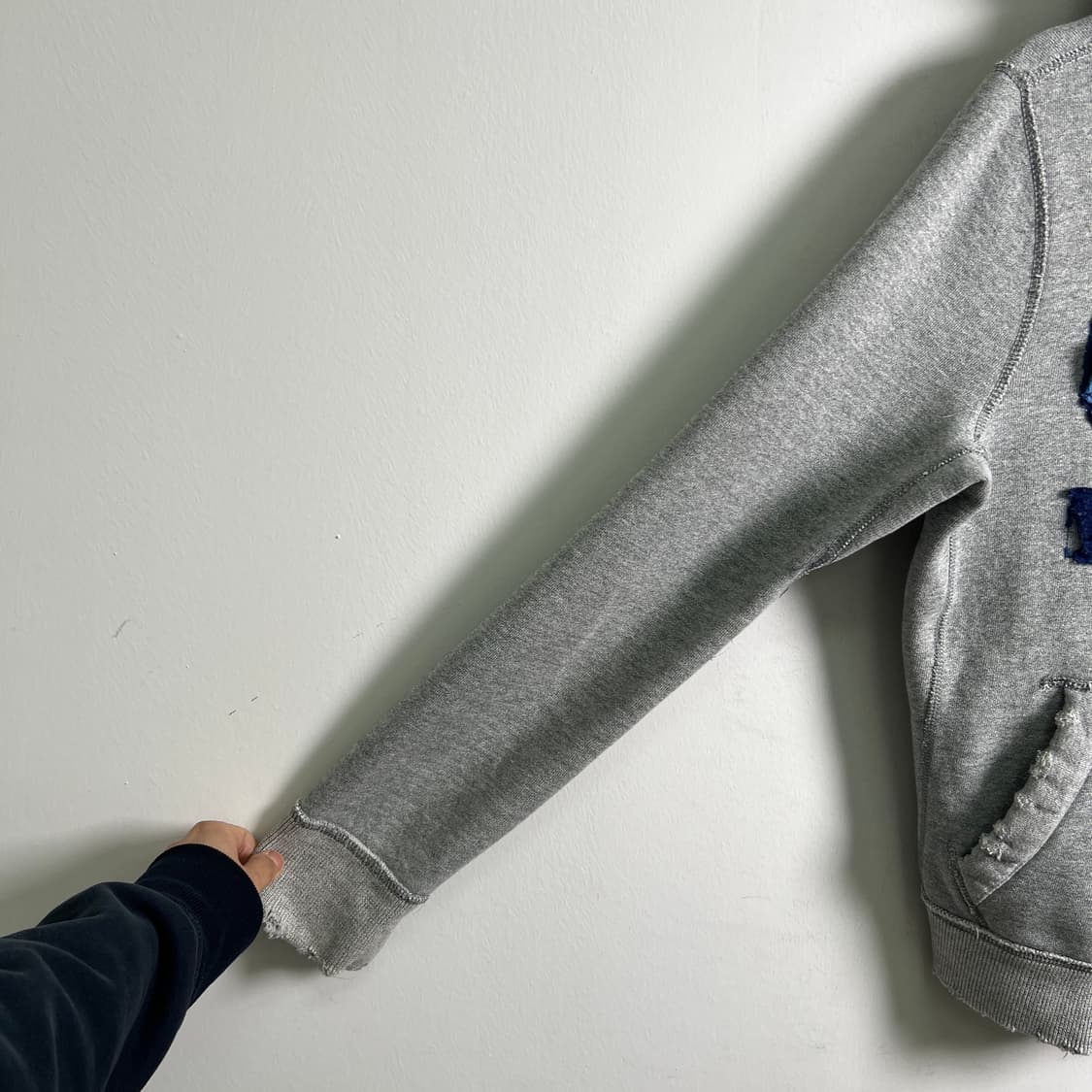 아베크롬비 그레이 센터 로고 빈티지 후드집업 S 상품이미지7