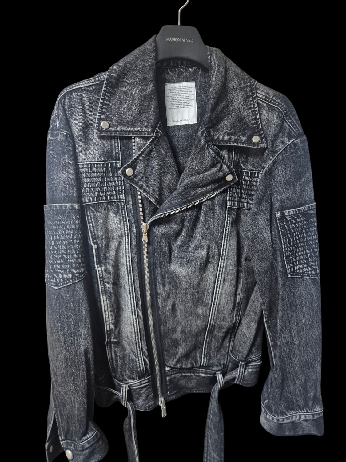 메종미네드-SENSUAL DENIM RIDER JACKET BLACK/M 상품이미지2