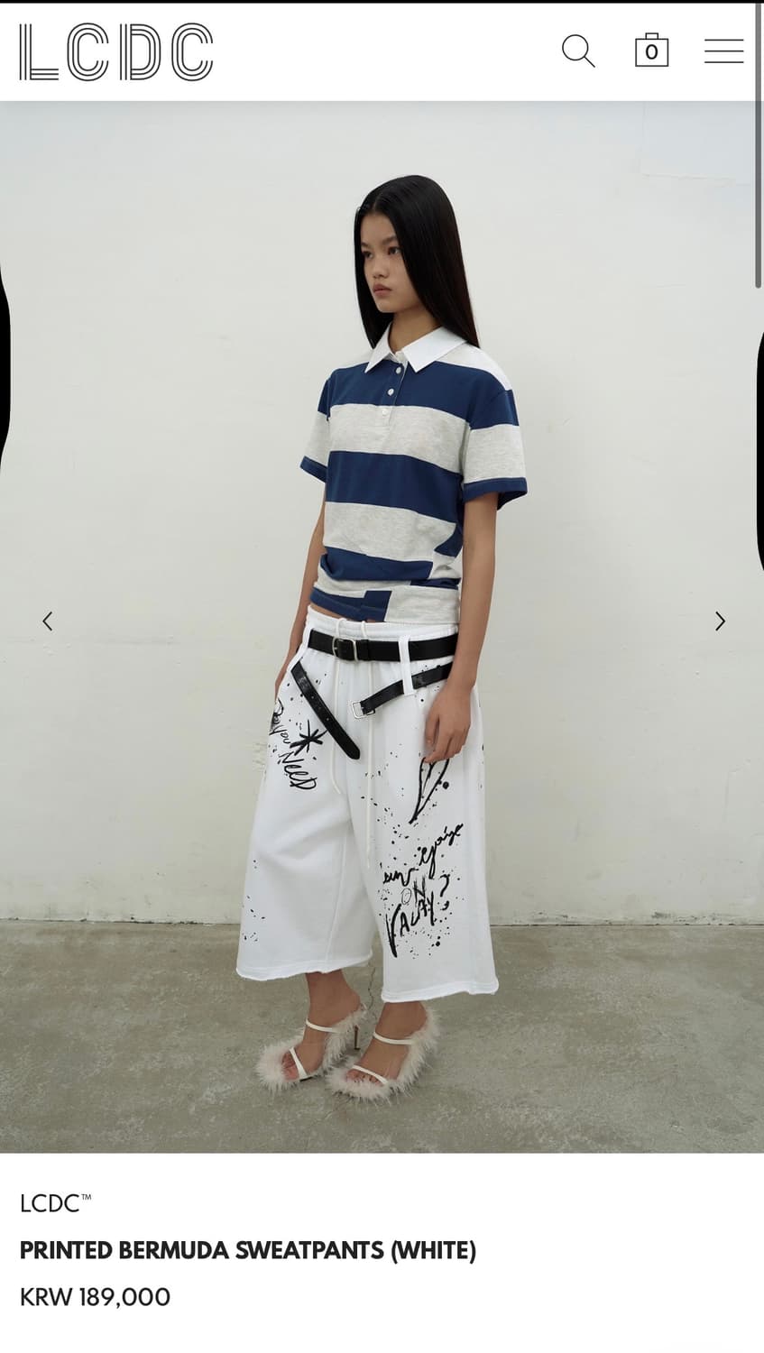 PRINTED BERMUDA SWEATPANTS (WHITE) 상품이미지1