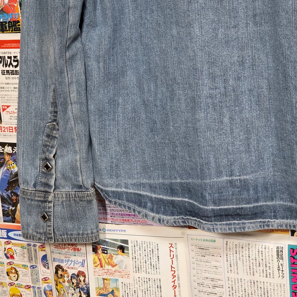 JPN 에스닉 자수 패턴 스터드 데님 셔츠 상품이미지8