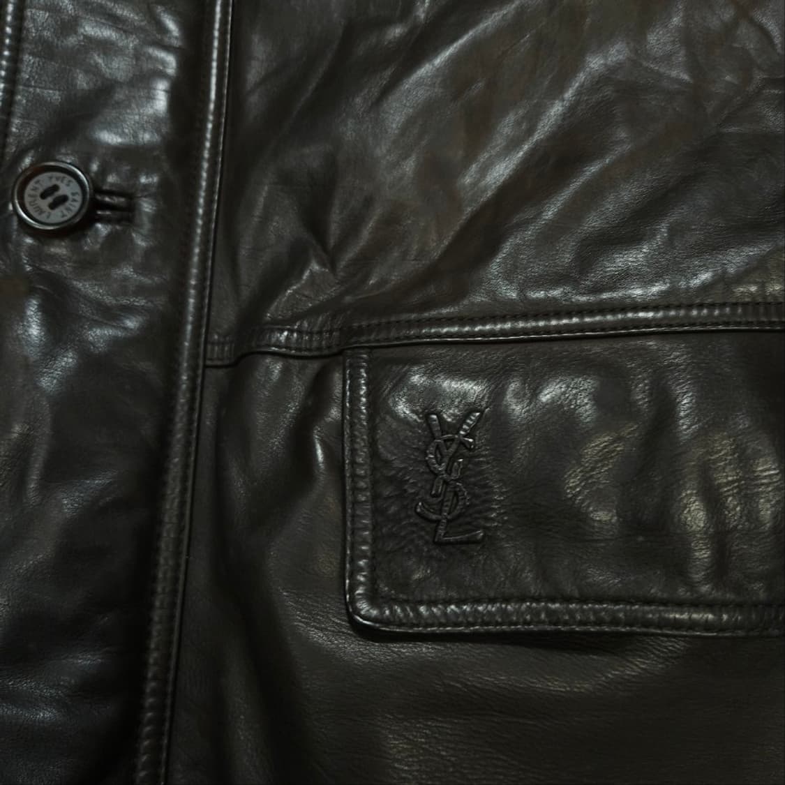 90s 입생로랑 송아지 가죽 자켓 100 상품이미지5