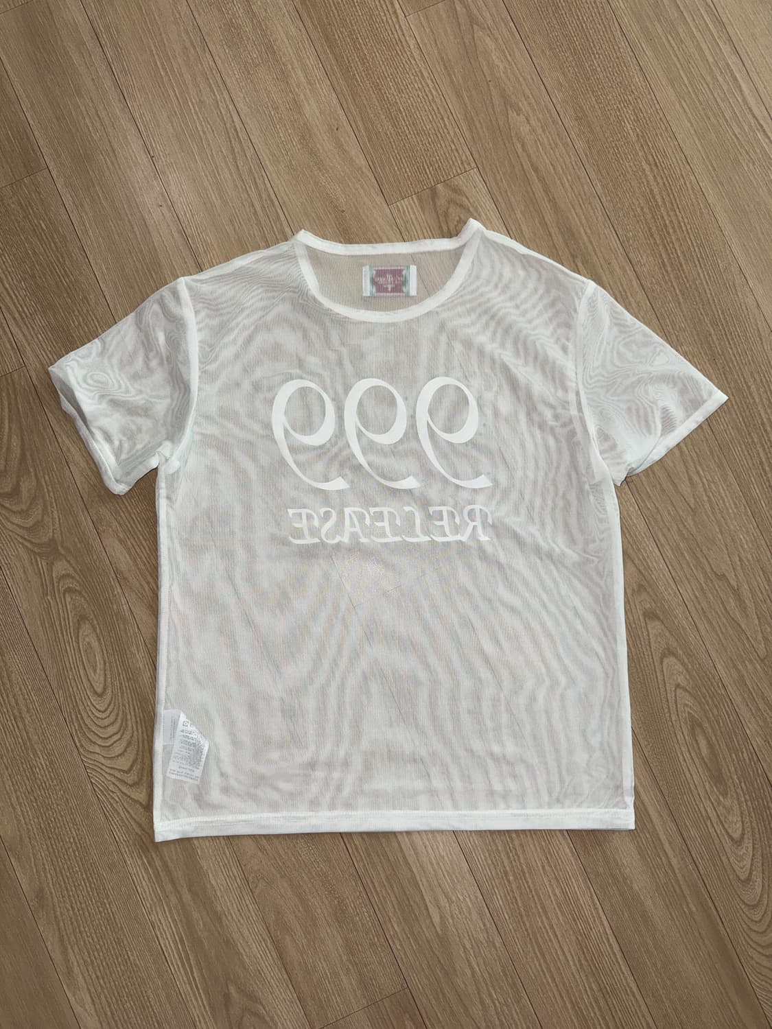 스컬프터) 시스루 크롭 탑 티셔츠 상품이미지3