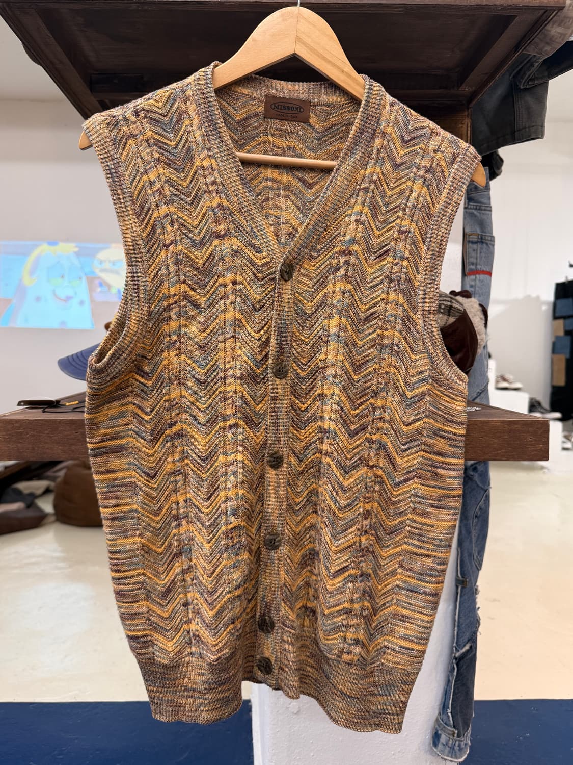 Missoni 미쏘니 히피 니트 조끼 가디건 상품이미지3