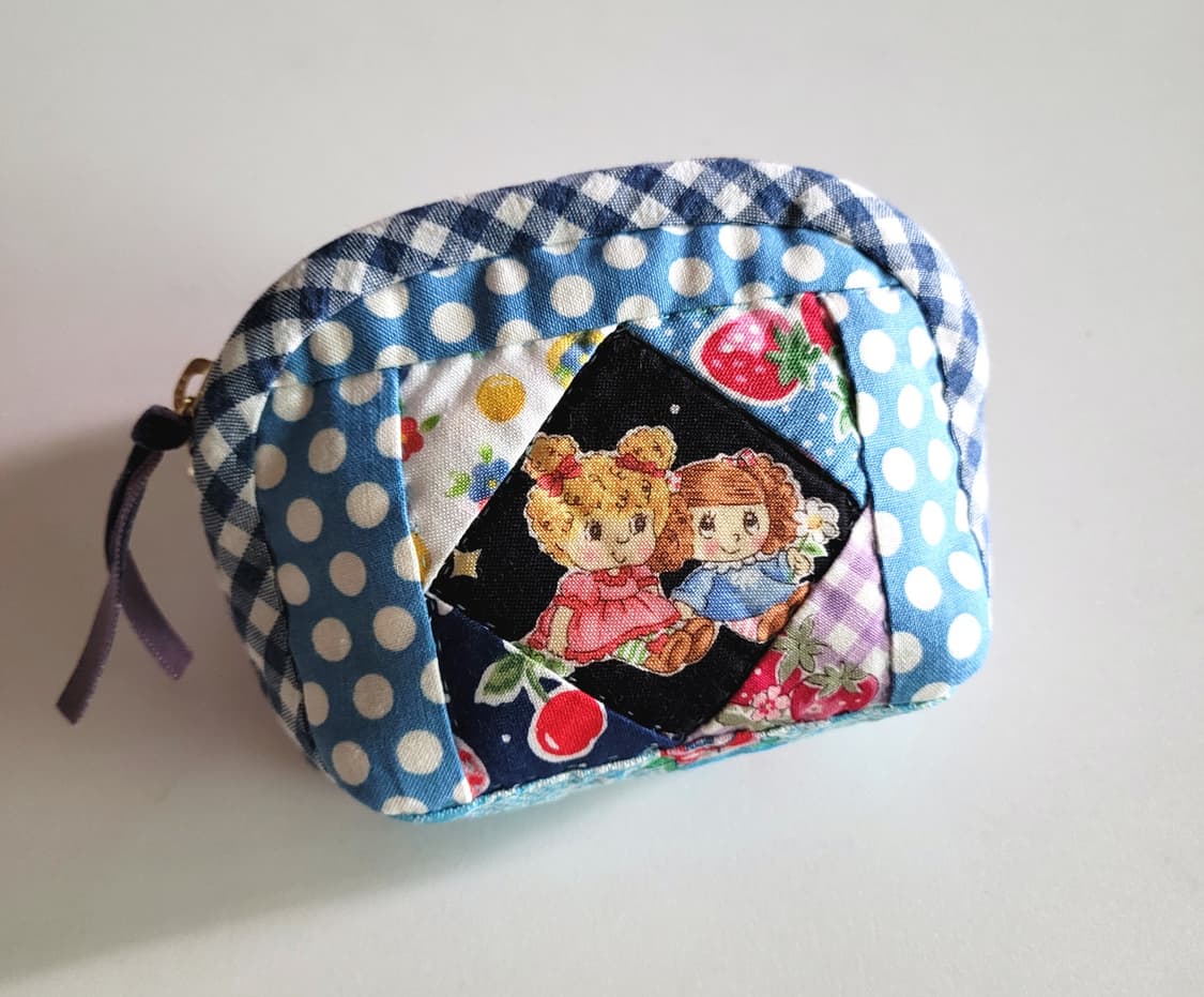블루롤리앤캘리퀼트동전지갑/핸드메이드/퀼트지갑/이어폰지갑/크리스마스선물 상품이미지4