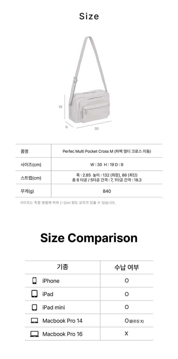 분크 퍼펙 멀티 포켓 크로스 미듐 블랙 상품이미지4