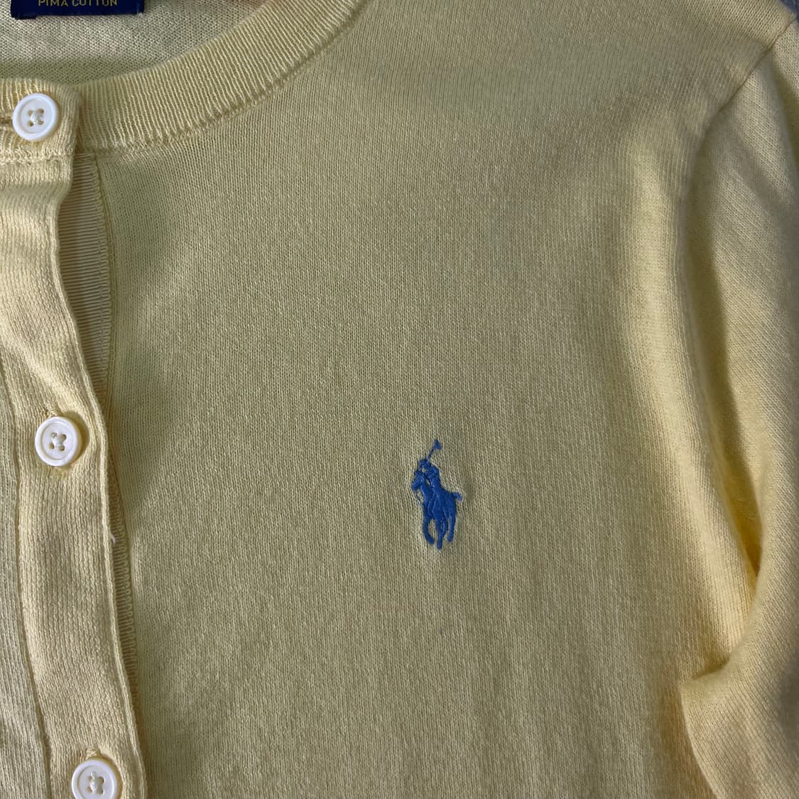 W 95 폴로랄프로렌 신형라벨 옐로우 코튼 가디건 상품이미지3
