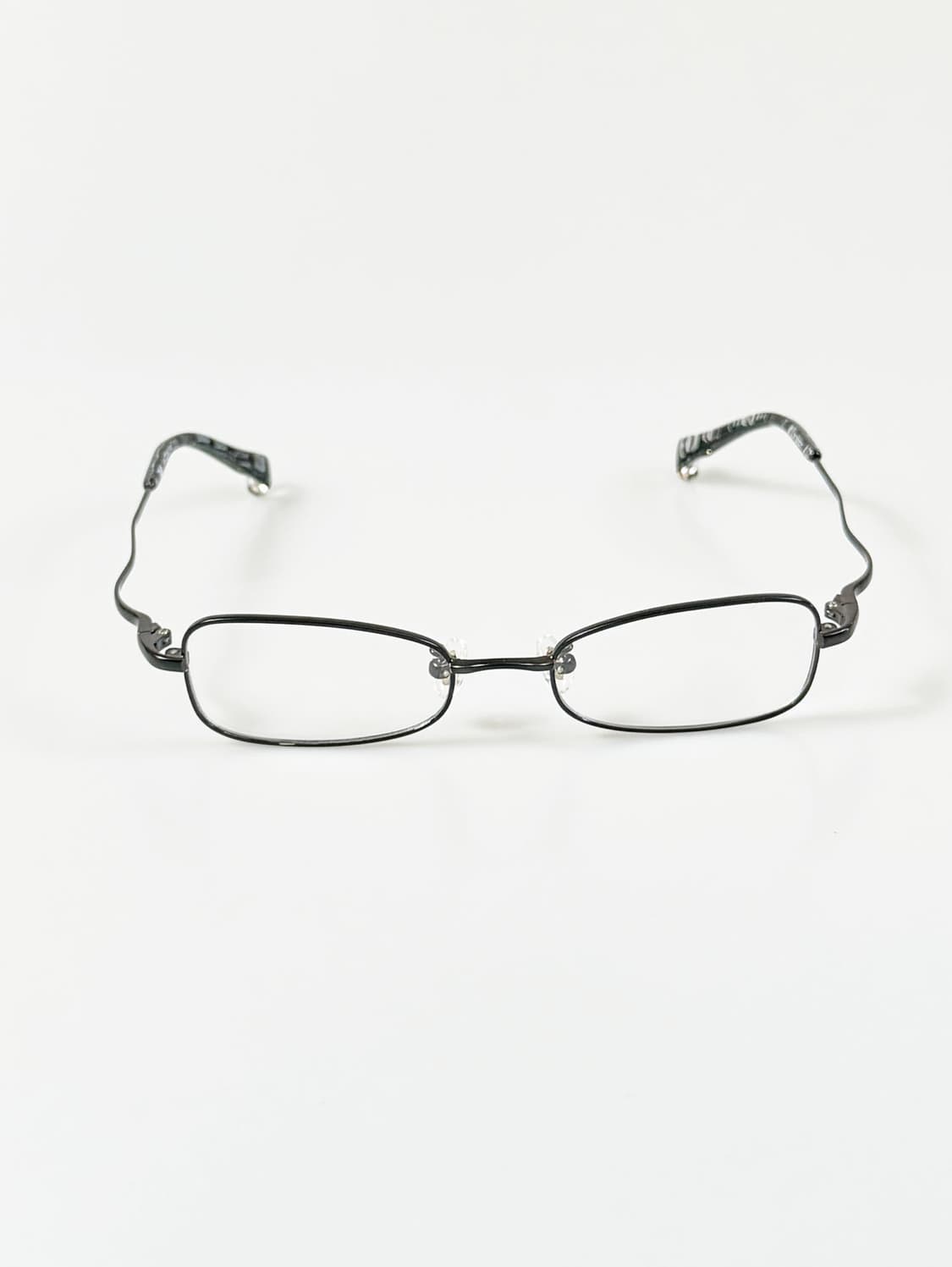90s ZOFF 블랙 마블 슬림 스퀘어 프레임 빈티지 안경 상품이미지1