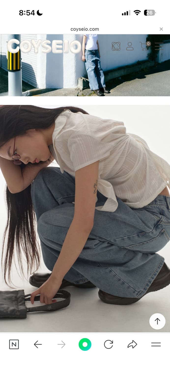 [1] 코이세이오 W 스티치 데님 팬츠 블루 상품이미지2