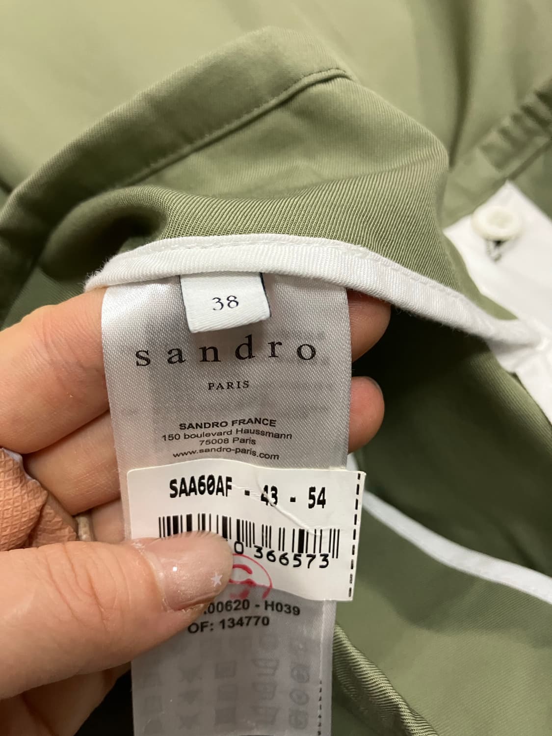산드로 카키 스티치 팬츠 38 상품이미지8