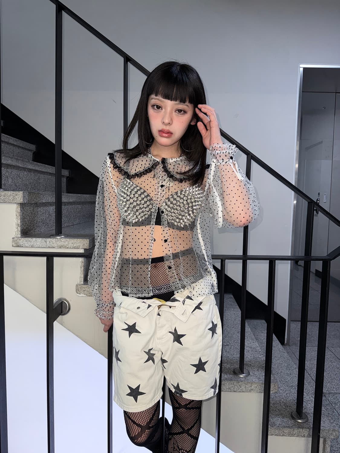 seethrough dots shirt 상품이미지1