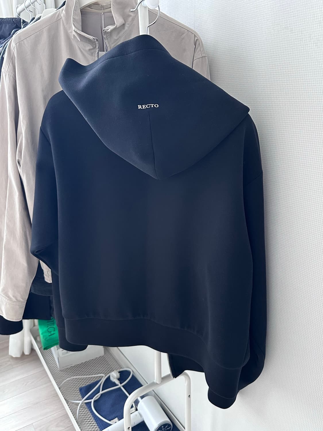 렉토 로고 디테일 후드 집업 블랙 L 상품이미지3