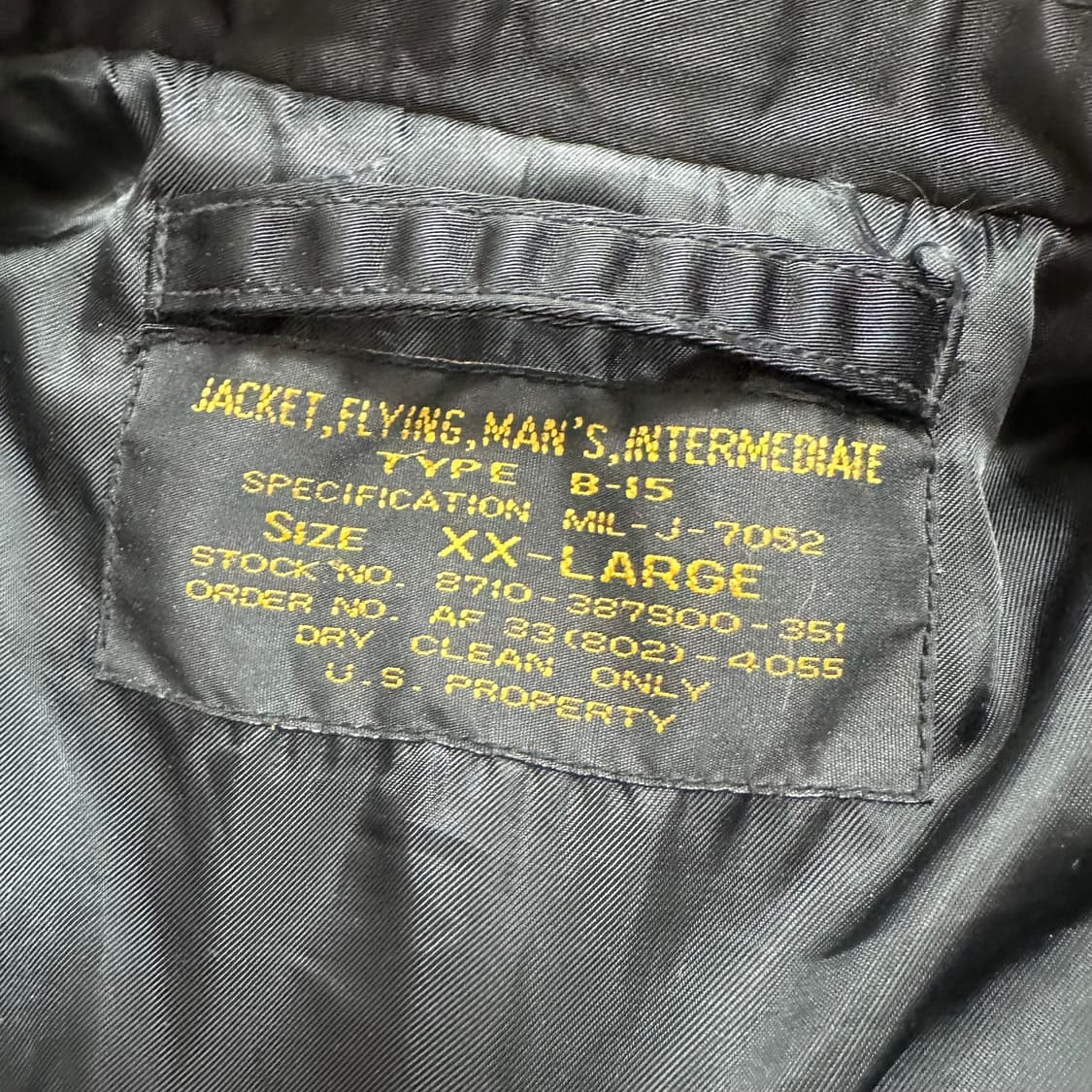 U.S 에어포스 B-15 오리지널 자켓 상품이미지5