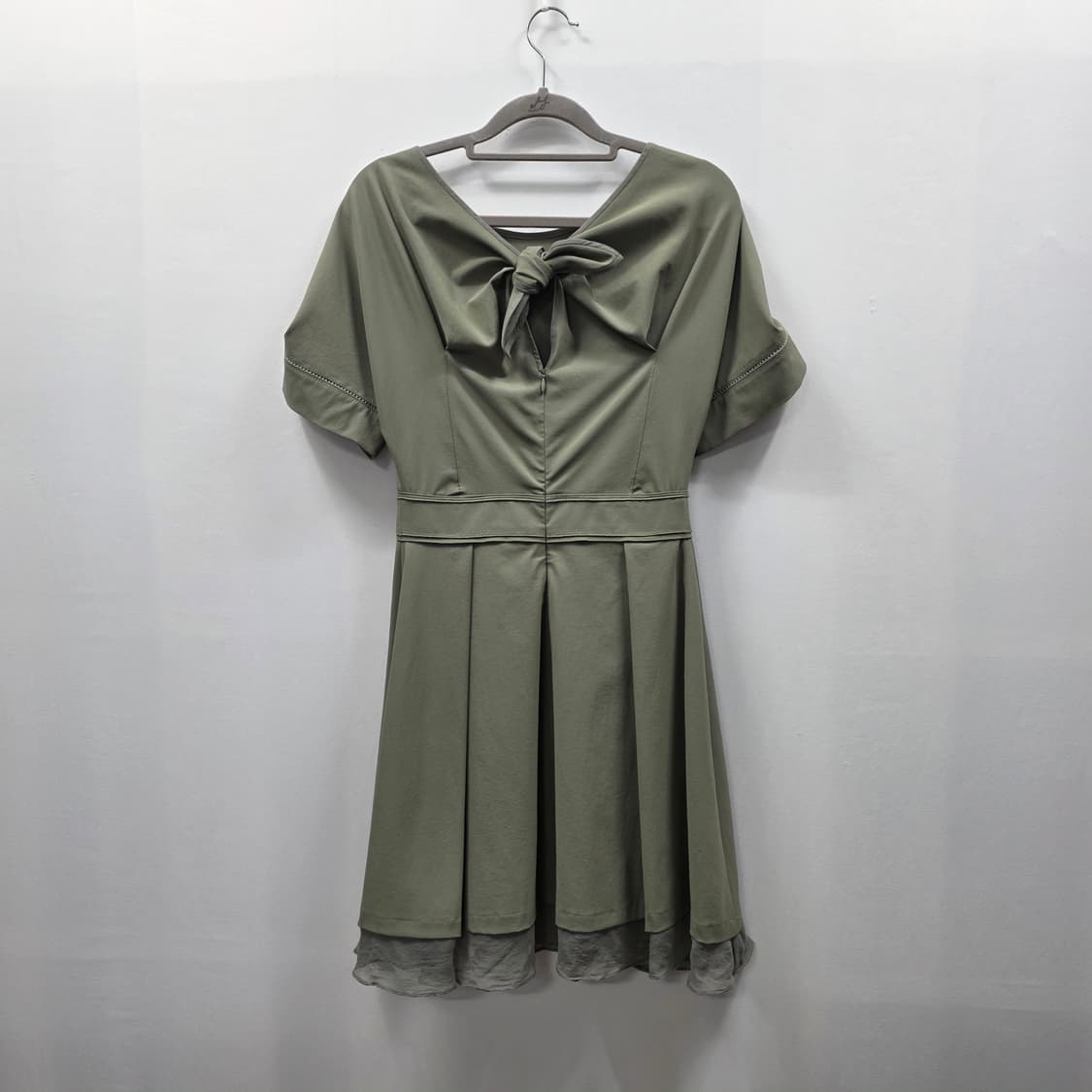 1337 미샤 MICHAA 카키 원피스 리본백 A라인 여성 55 여름원피 상품이미지2