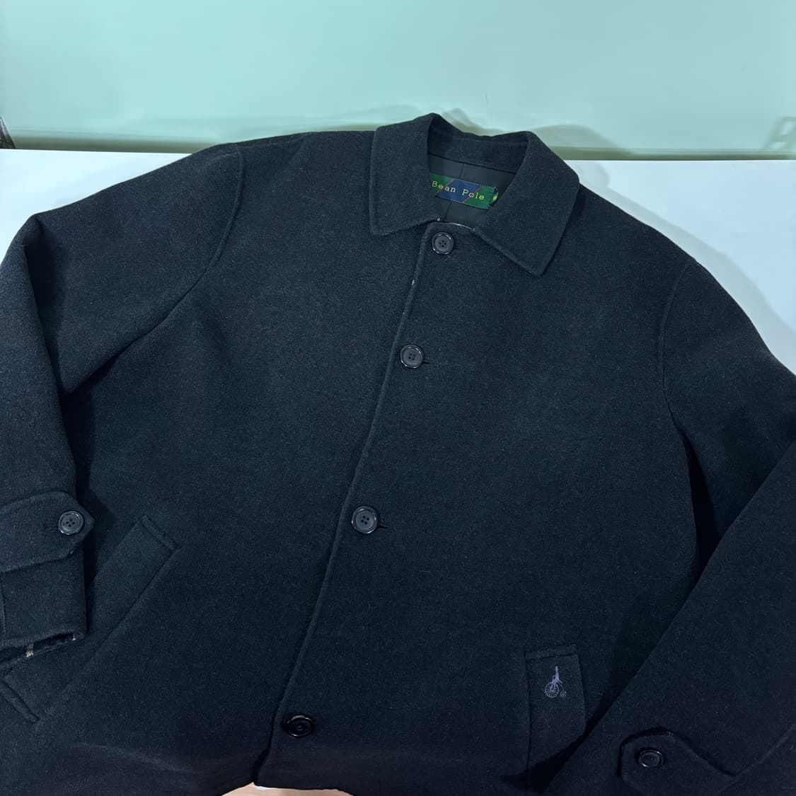 105 빈폴 블랙 울 발마칸코트 상품이미지1