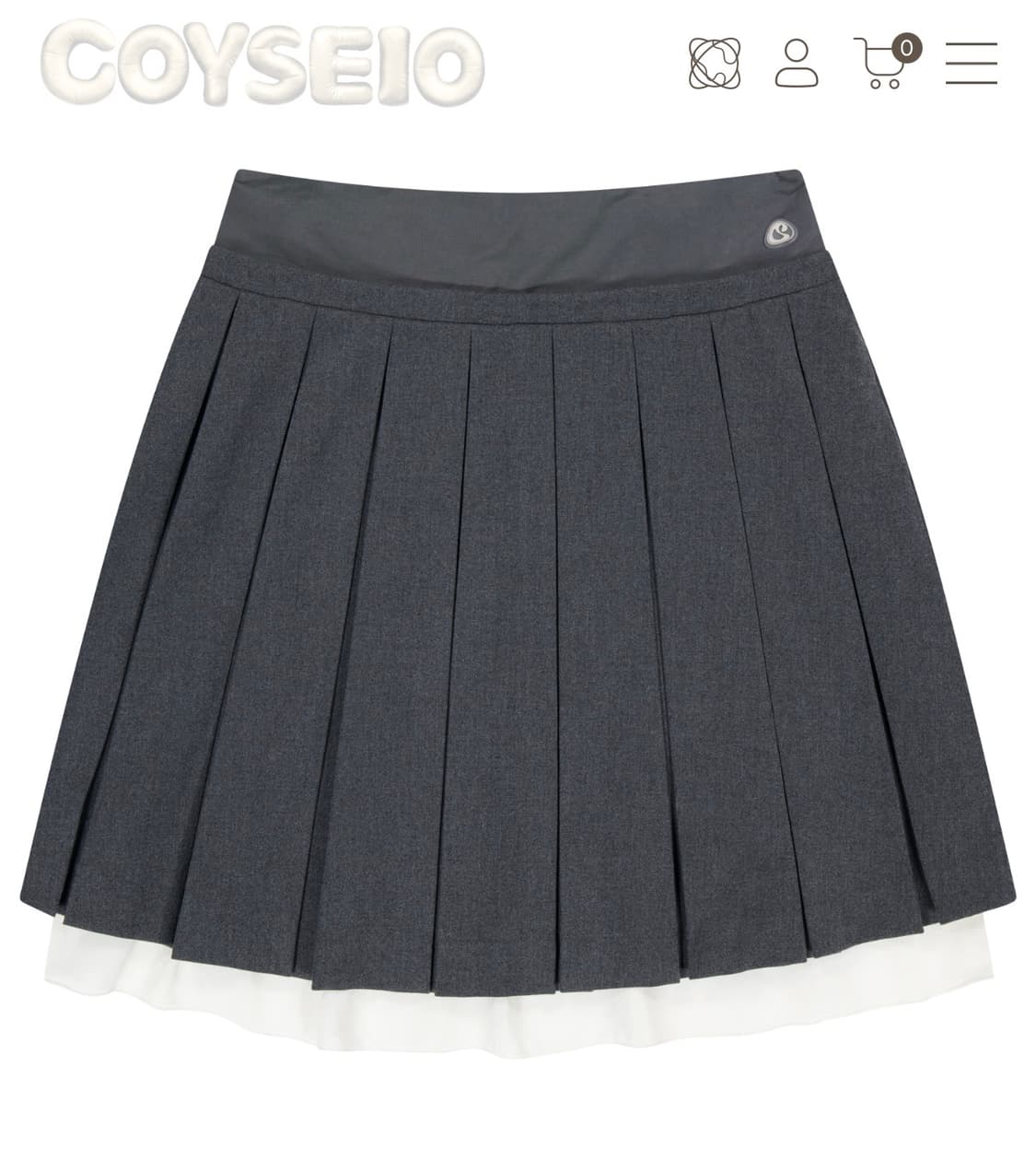(새상품)코이세이오 더블 웨이스트 플리츠 스커트 상품이미지1