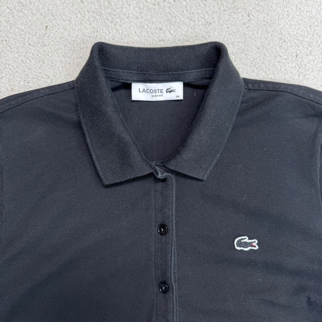 LACOSTE 슬림핏 폴로 원피스 블랙 36 상품이미지2