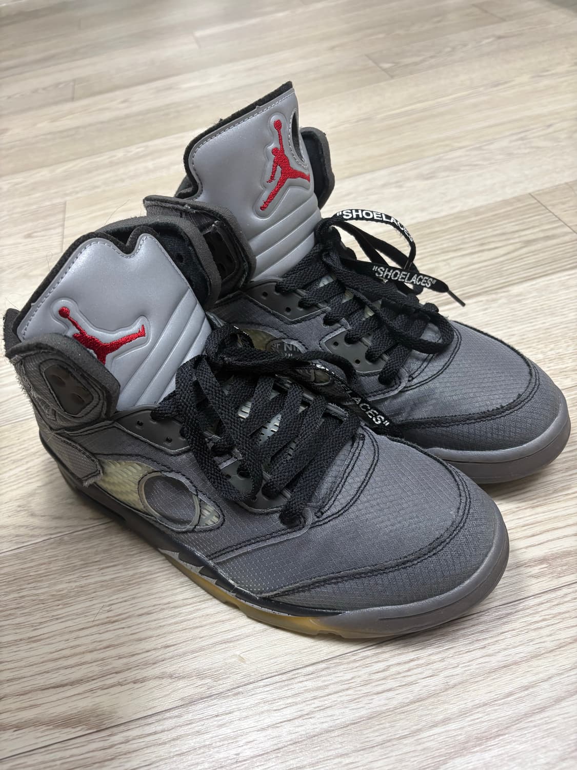 오프화이트 조던5 블랙 모슬린 상품이미지2