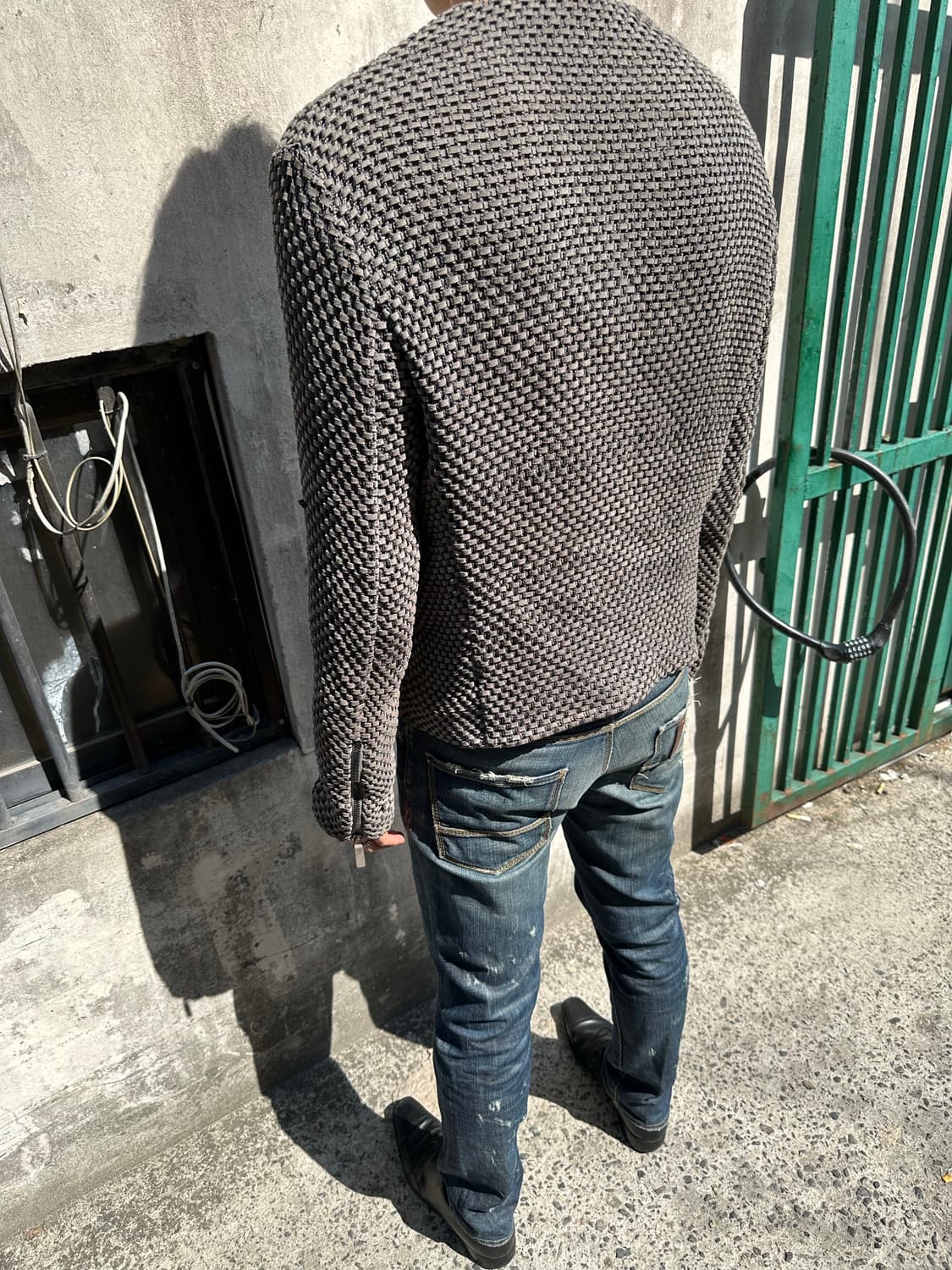 엠프리오 알마니 레더 텍스처 집업 자켓 상품이미지2