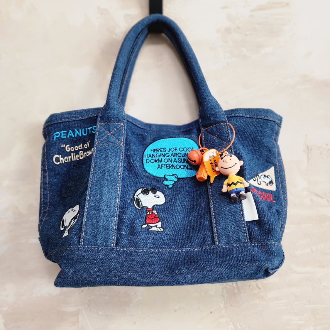 스누피 청 에코백 토트백 상품이미지1
