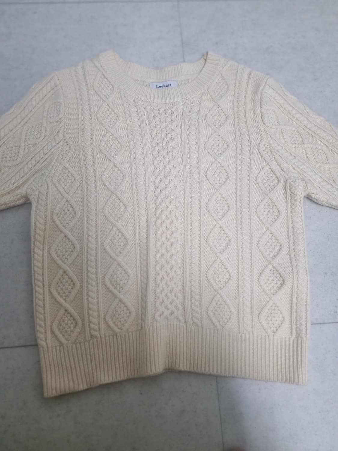 룩캐스트 케이블 반팔 니트 상품이미지6