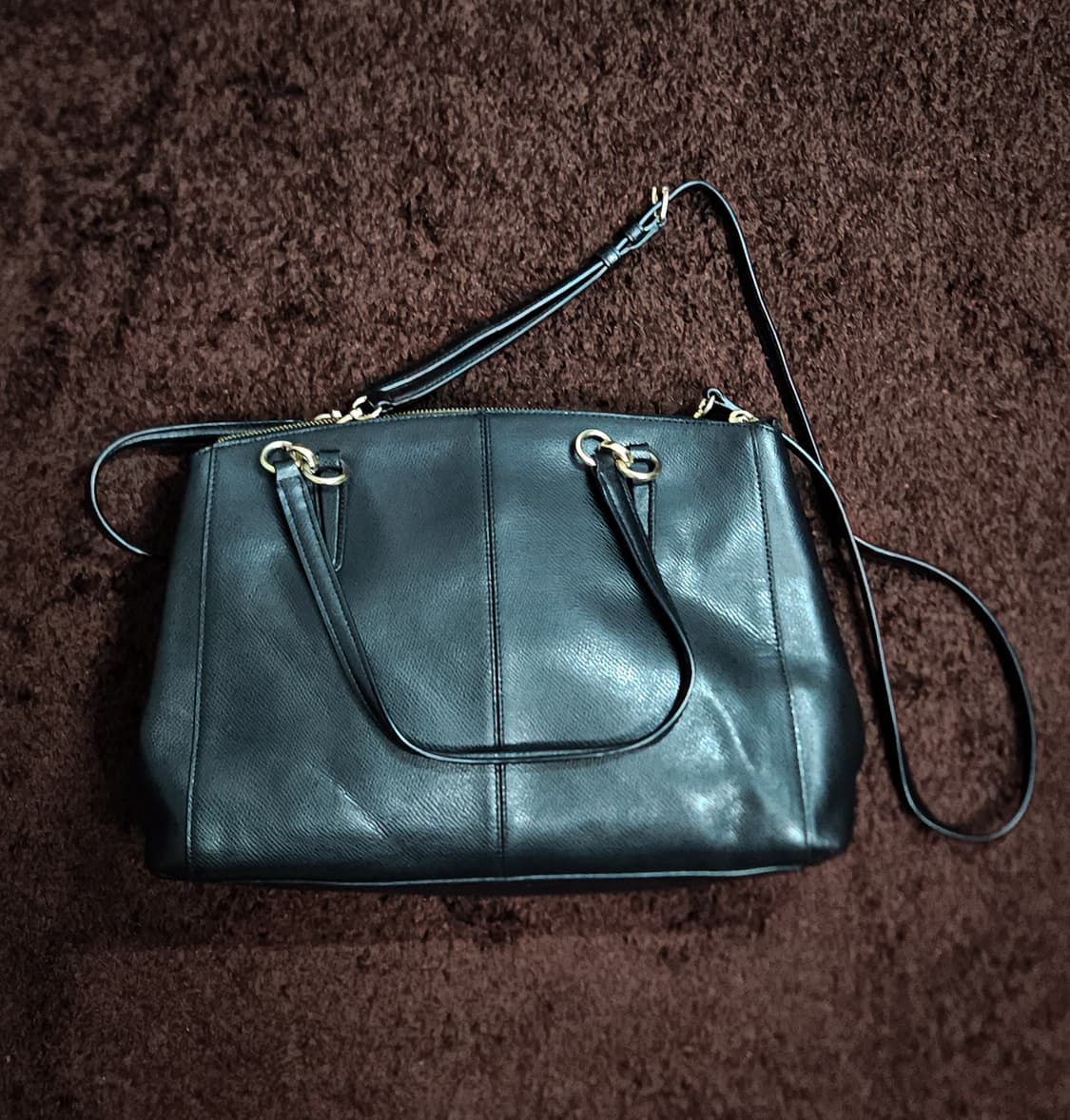 COACH 코치 가죽 캐리올 숄더 크로스백 블랙 상품이미지6