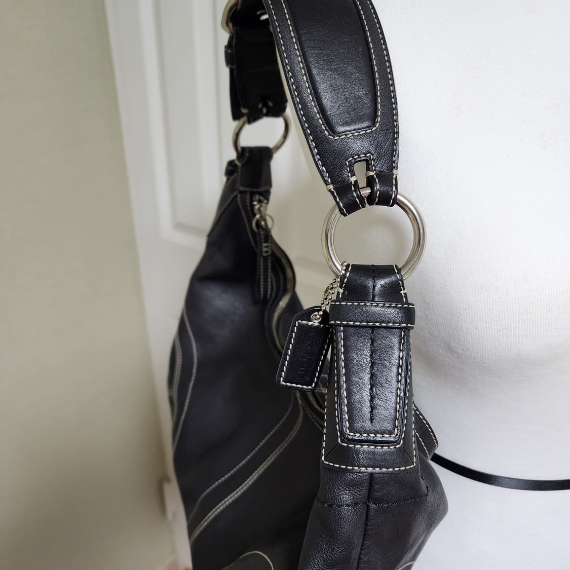 상태굿) 코치 블랙 레더 호보, 숄더백 상품이미지3