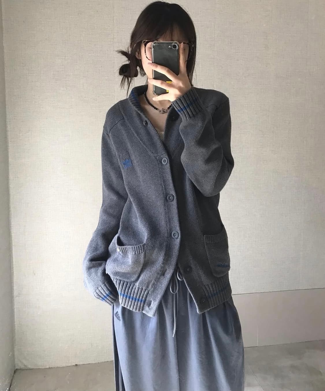 빈티지 아디다스 브이넥 버튼 니트 가디건 상품이미지2