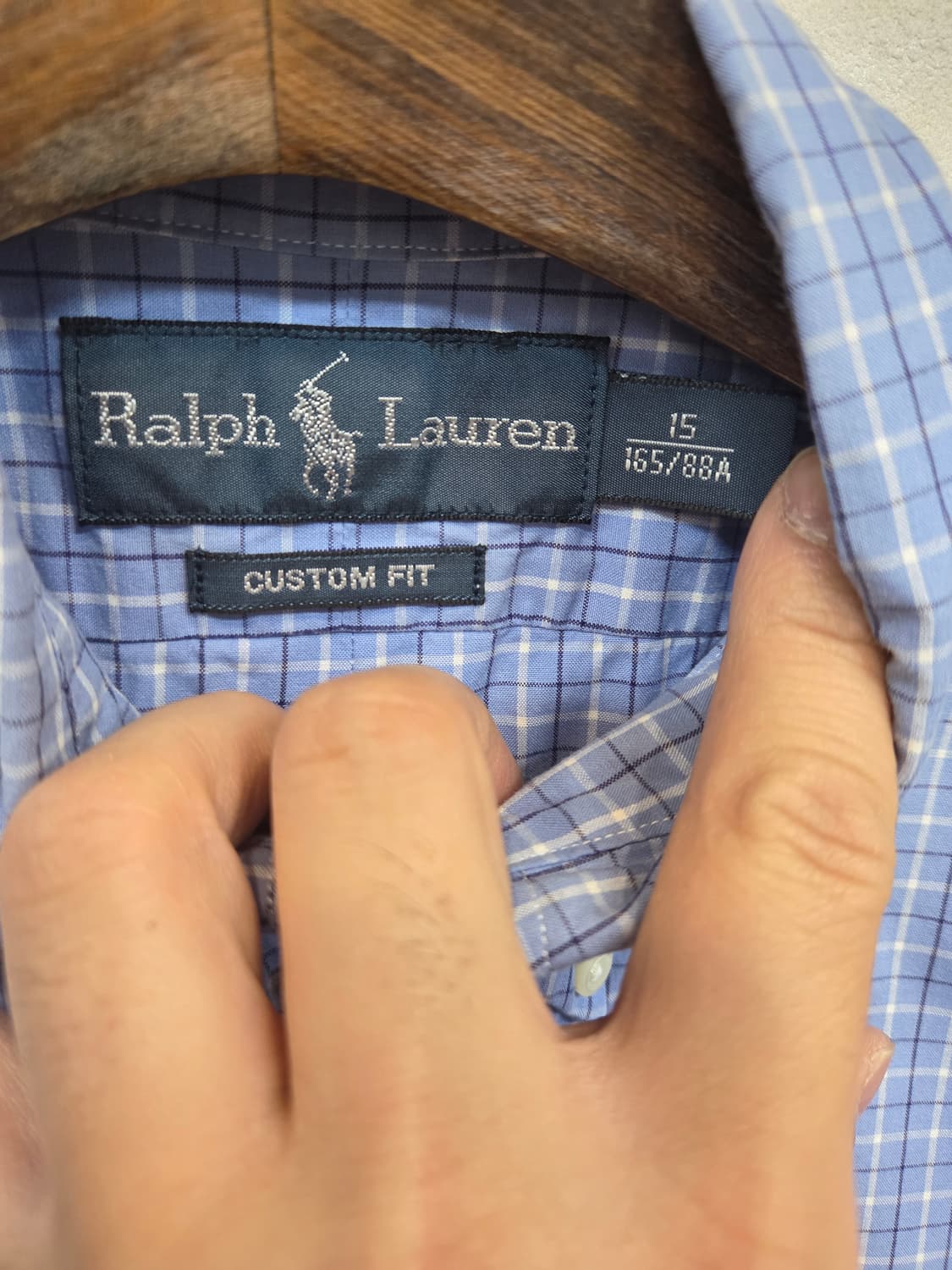 폴로랄프로렌 커스텀핏 체크 셔츠반팔 대략 남성 m 상품이미지3