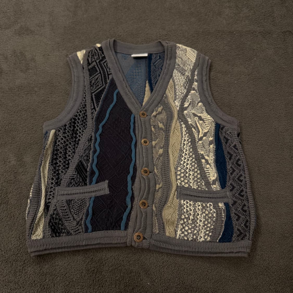 [ 정품/L ] 쿠지 빈티지 케이블 니트 조끼 베스트 가디건 상품이미지2