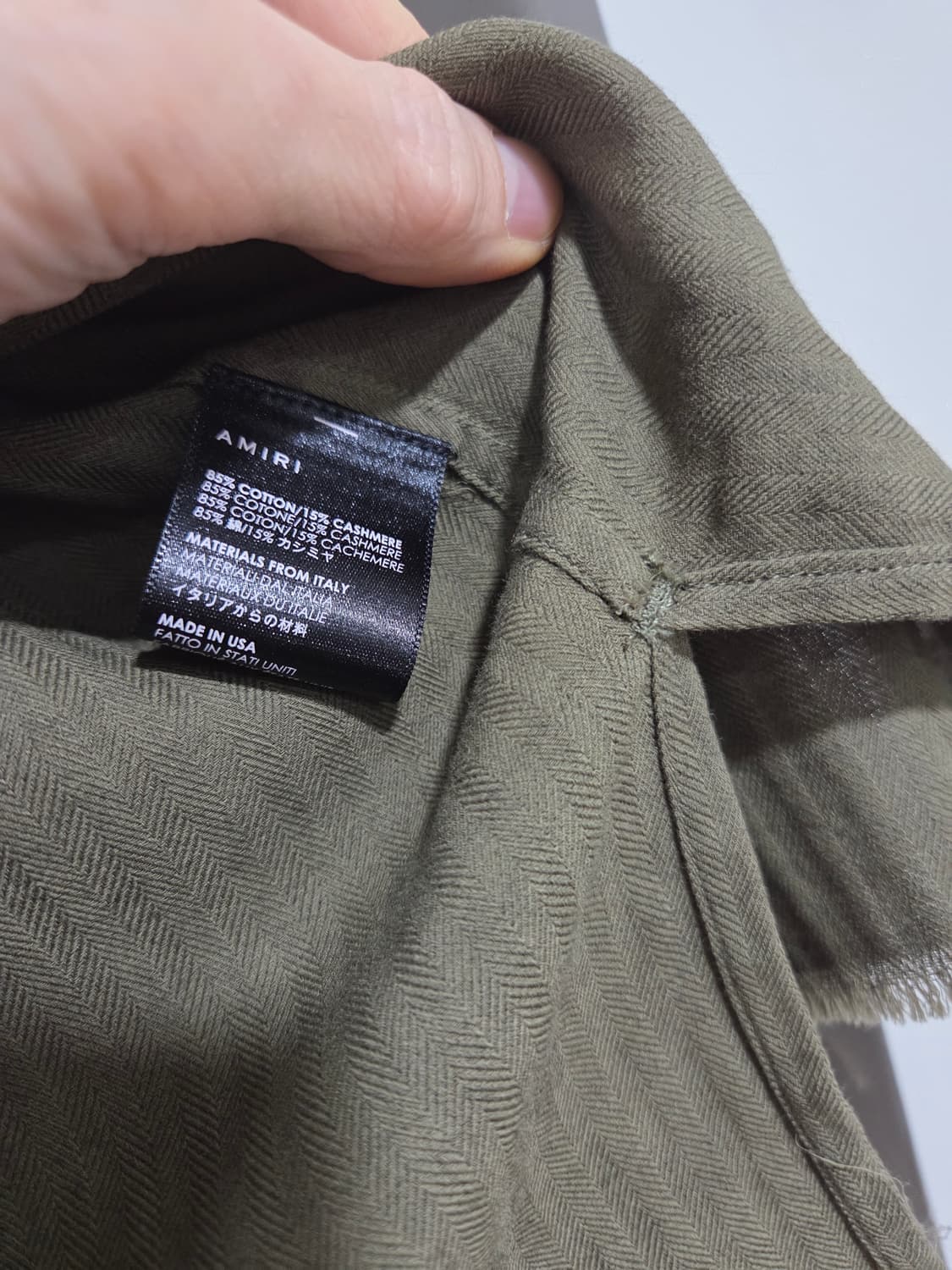 AMIRI 아미리 카키 데미지 패치 셔츠 상품이미지5