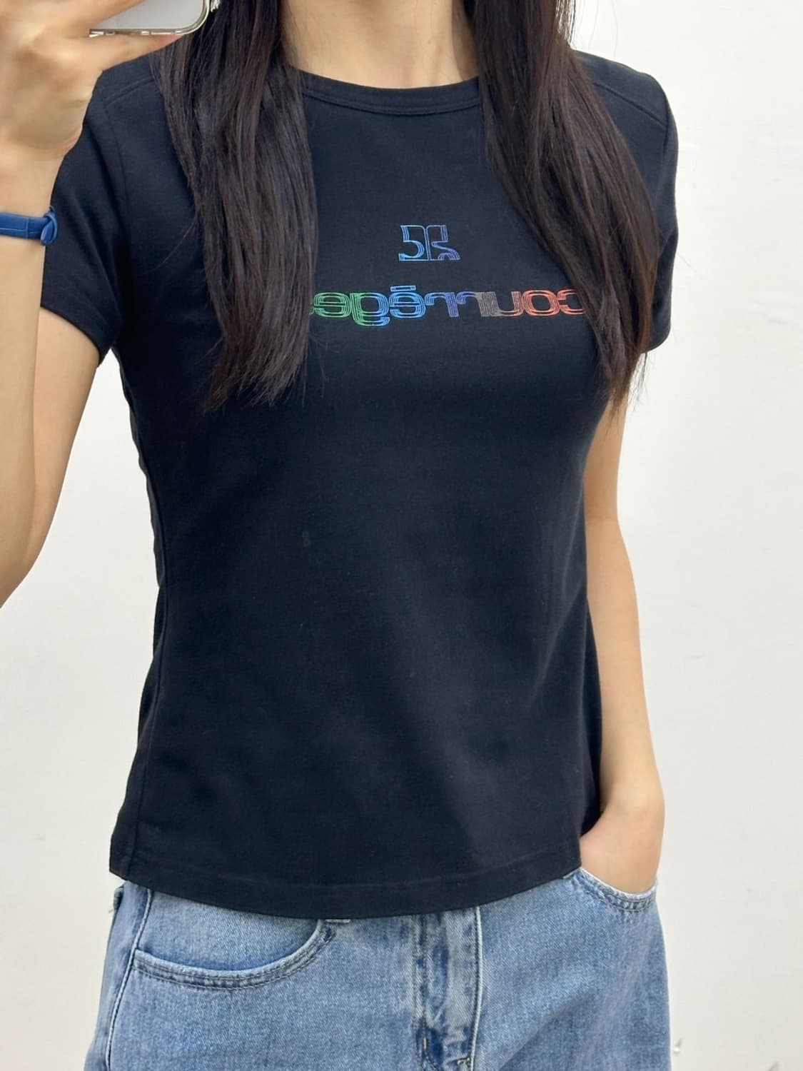 courreges / 꾸레쥬 컬러 레터링 반팔 티셔츠  상품이미지7