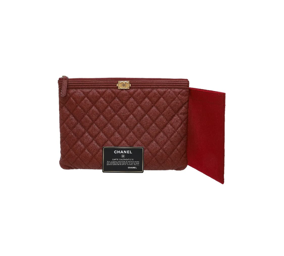 [A급] 샤넬 보이 캐비어 스킨 클러치 뉴미디움 판매합니다!!! 상품이미지1