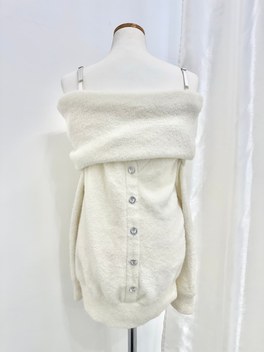 달천깔 큐빅 리본 오프숄더 상품이미지3