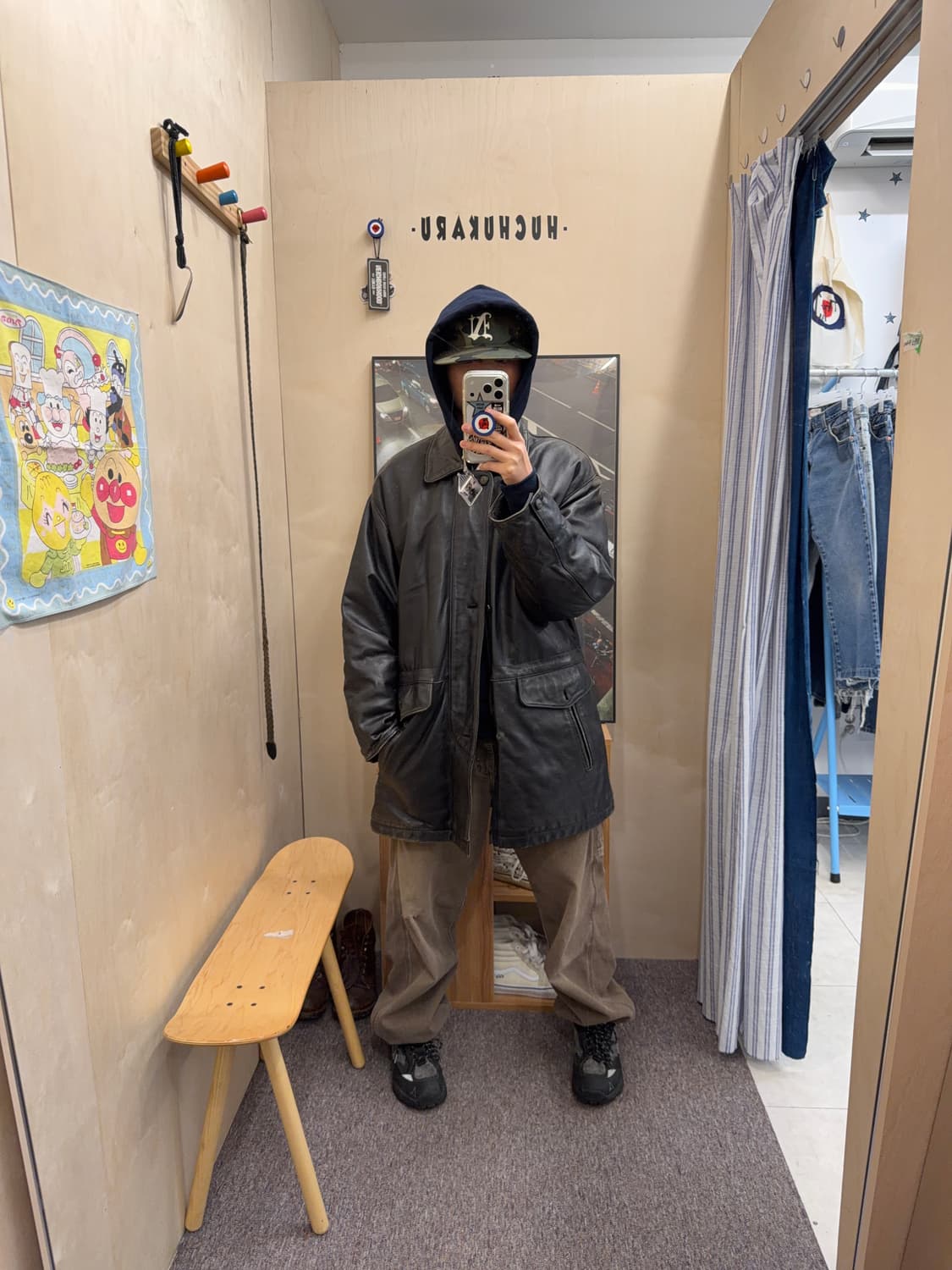 Vtg leather car coat 상품이미지6