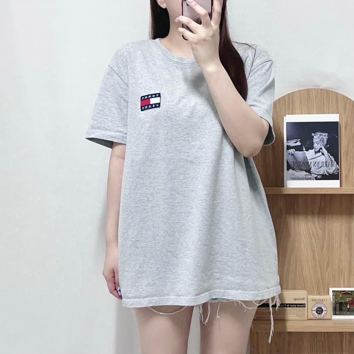 [정품] 타미 그레이 패치로고 라운드 반팔티 [ XL ] 상품이미지2