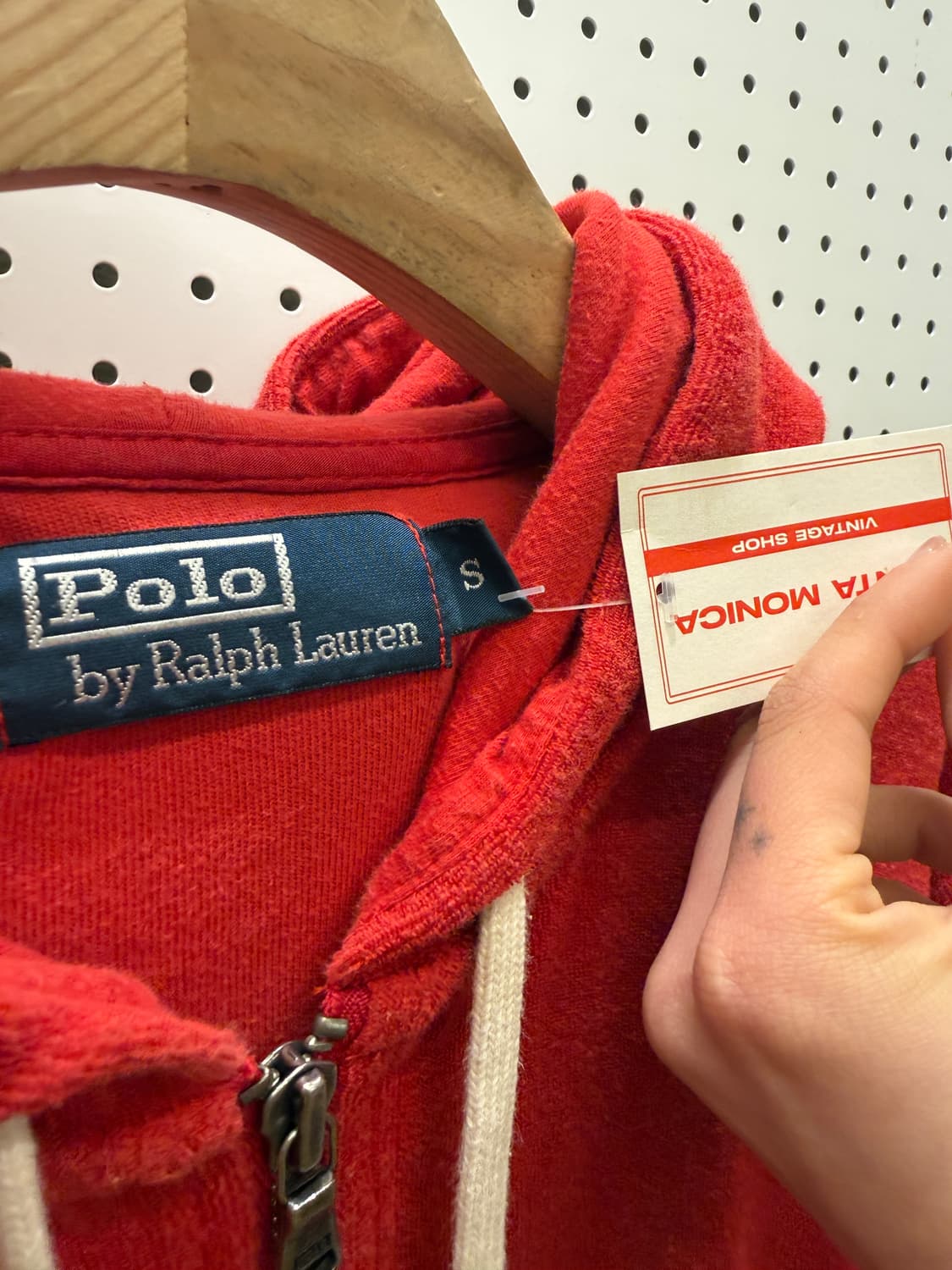 폴로 랄프로렌 벨벳 레드 포니 후드 집업 U755 상품이미지5