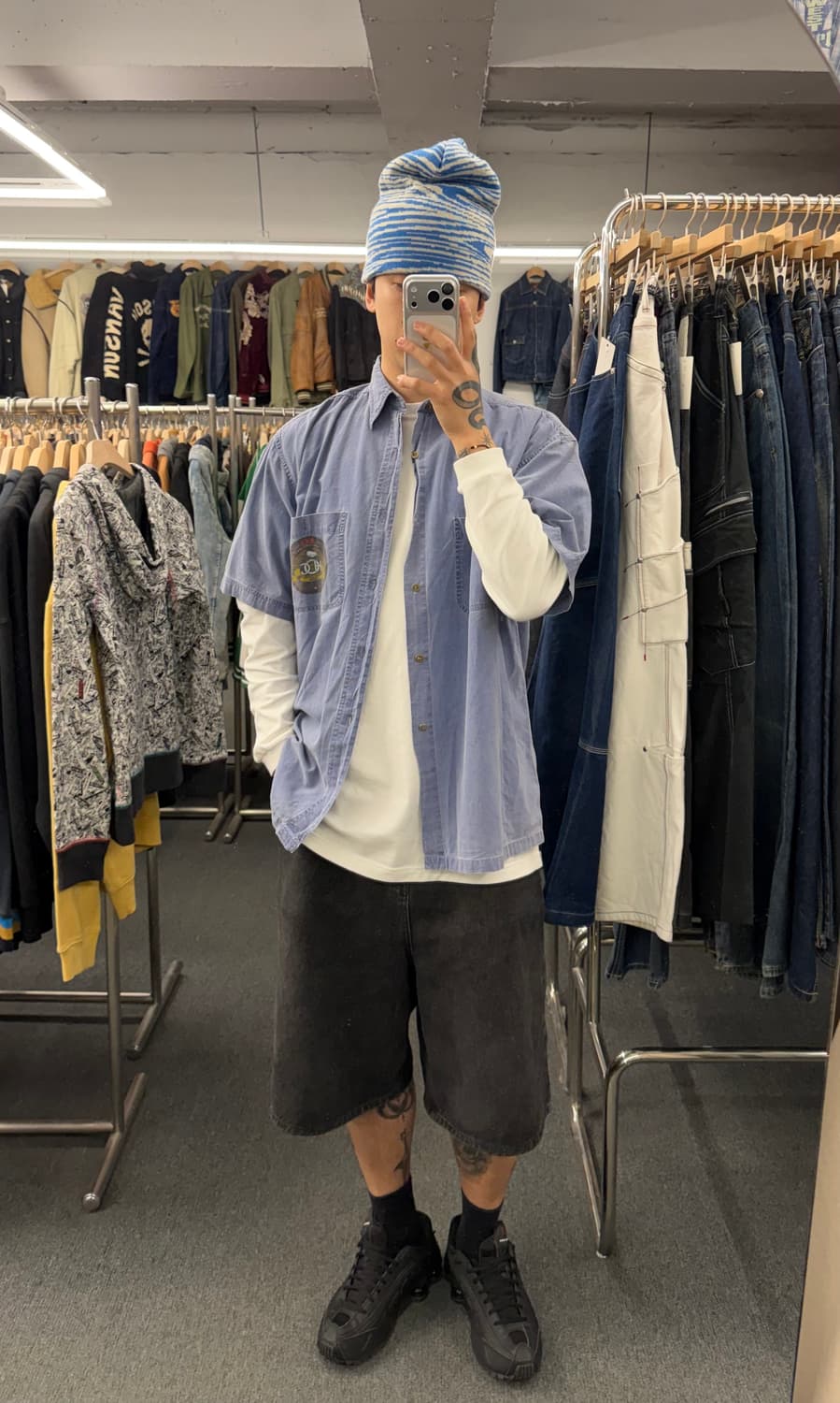 L)할리데이비슨 빈티지 90주년 프린팅 포캣 반팔 셔츠 상품이미지1