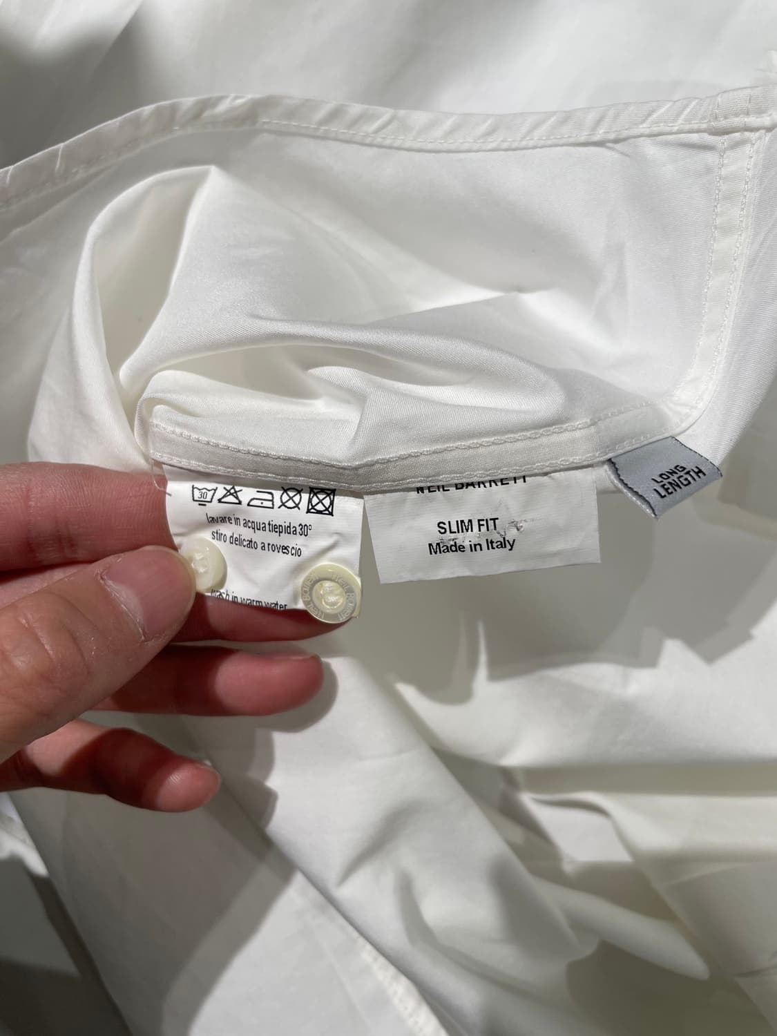 닐바렛 화이트 페이크 클립 히든 버튼 코튼 셔츠 상품이미지8