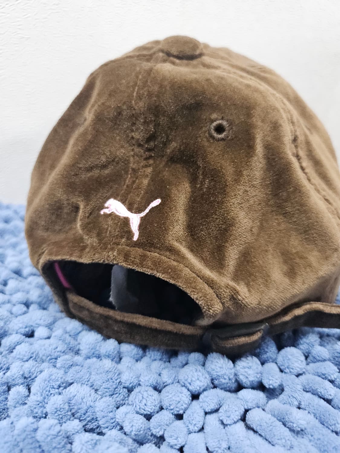 푸마 브라운 벨벳 캡모자 핑크 스팽글 상품이미지2