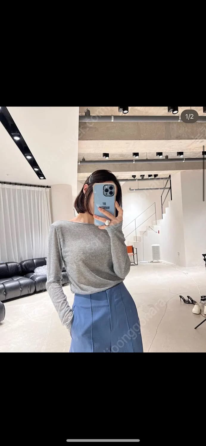 메인스테이 뮤즈 나시세트 그레이/화이트 상품이미지1