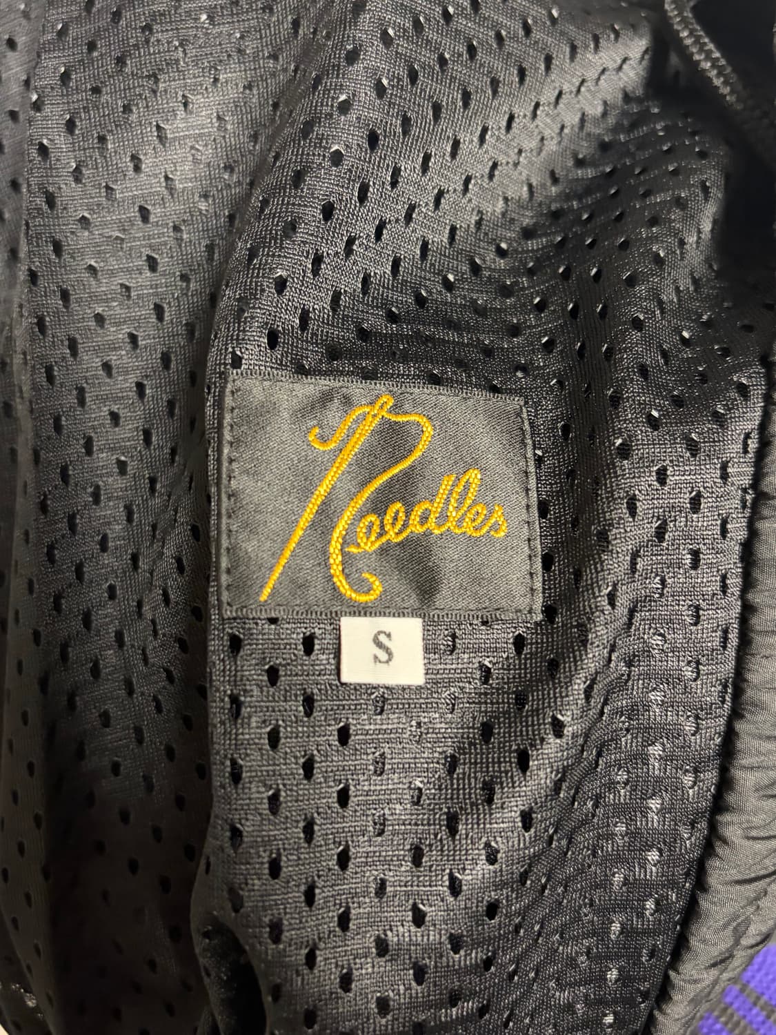 S) Needles X Beaver 별주 블랙 퍼플 트랙 팬츠 상품이미지7