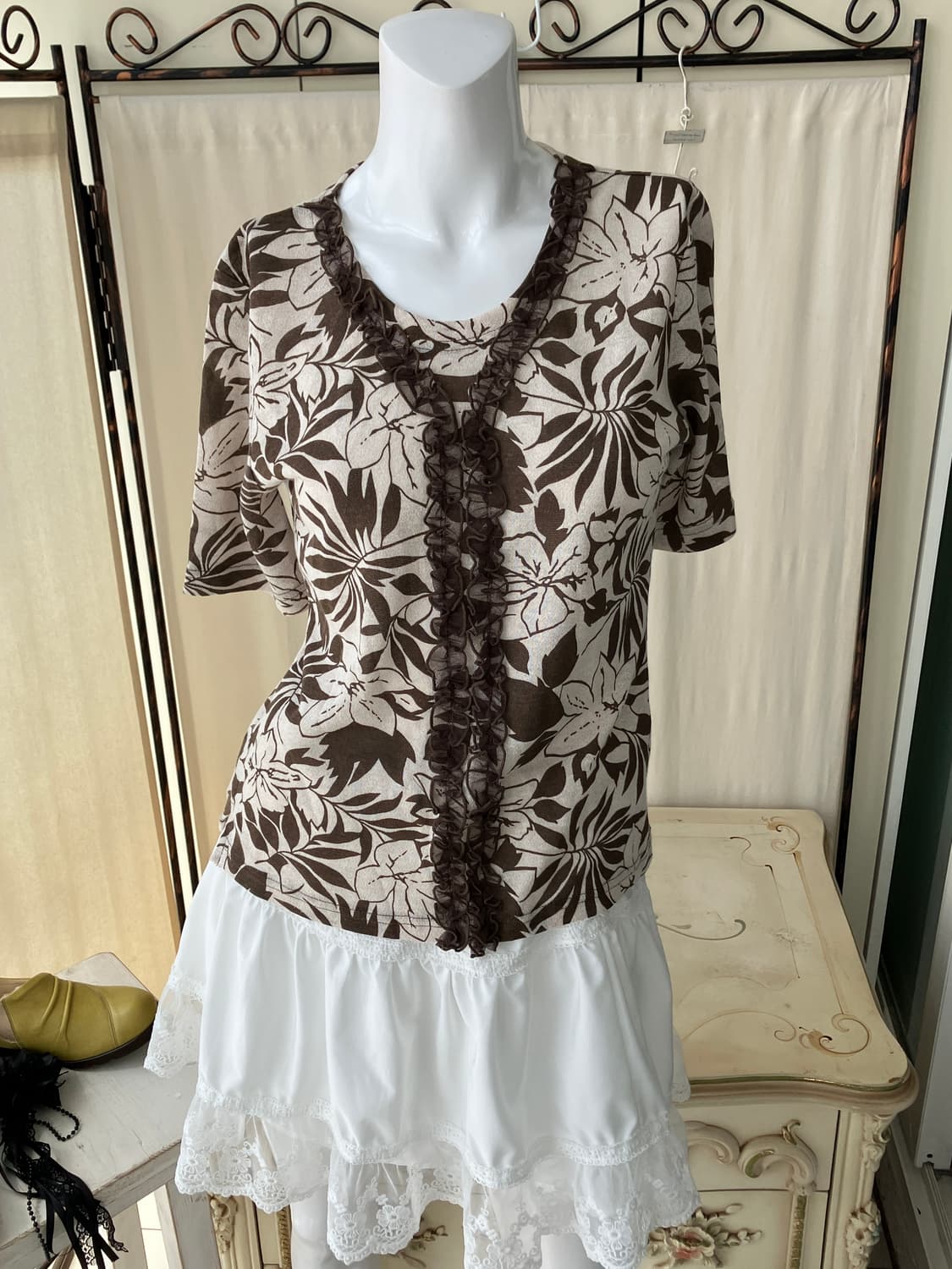 flower pattern lace oriental blouse 상품이미지1