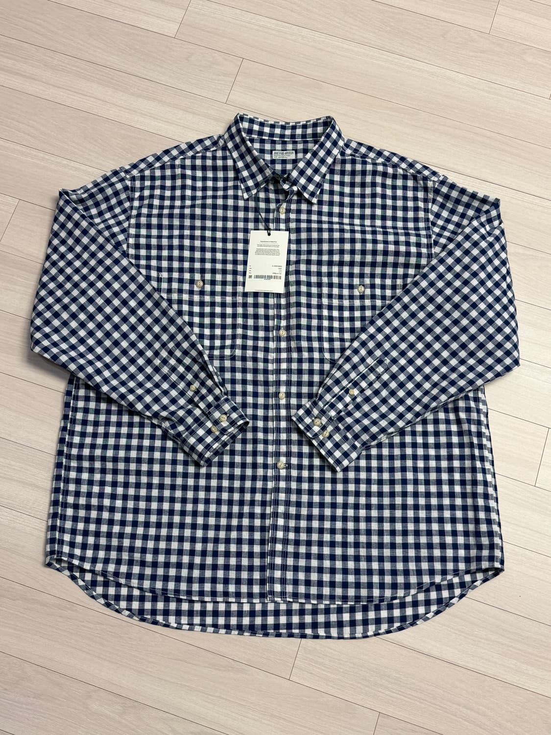 비헤비어 CL 로버 체크셔츠 - 다크네이비 3사이즈 상품이미지1