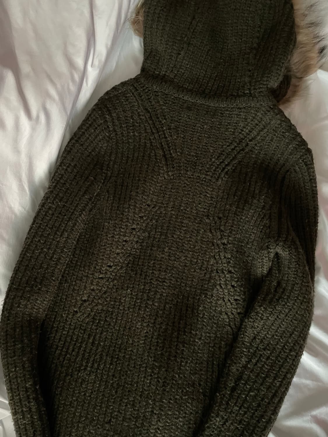 빈티지 y2k 갸루 모리 퍼후드 니트롱집업 상품이미지5