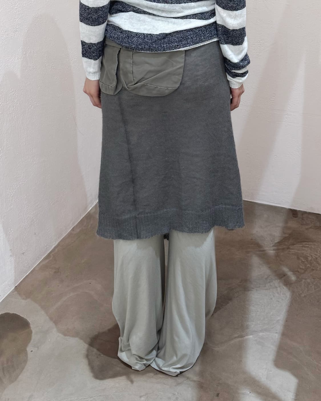 고무 모헤어 비대칭 랩스커트 상품이미지2